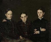 Jan Veth Cornelia, Clara en Johanna Veth, the three Sisters of the Artist Sweden oil painting artist